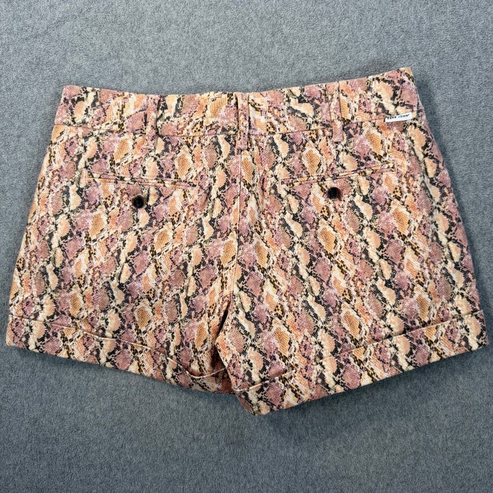 Dear John Hampton Short Women's 29 Snake Print Cuffed Pink Gold 4" Inseam - Picture 8 of 9